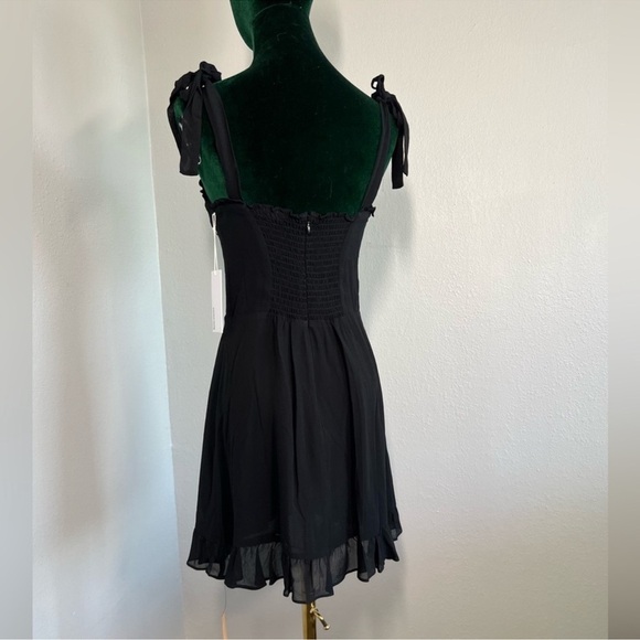 Reformation Black Ruched Sweetheart Mini Dress - Picture 8 of 9